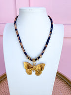 LOVE LEMON LANE | Corded Butterfly Necklace - Leopard