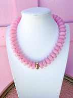 LOVE LEMON LANE | Round Disc Beaded Necklace - 20mm - Light Pink