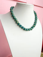 LOVE LEMON LANE | Glazed Ceramic Bead Necklace - Teal