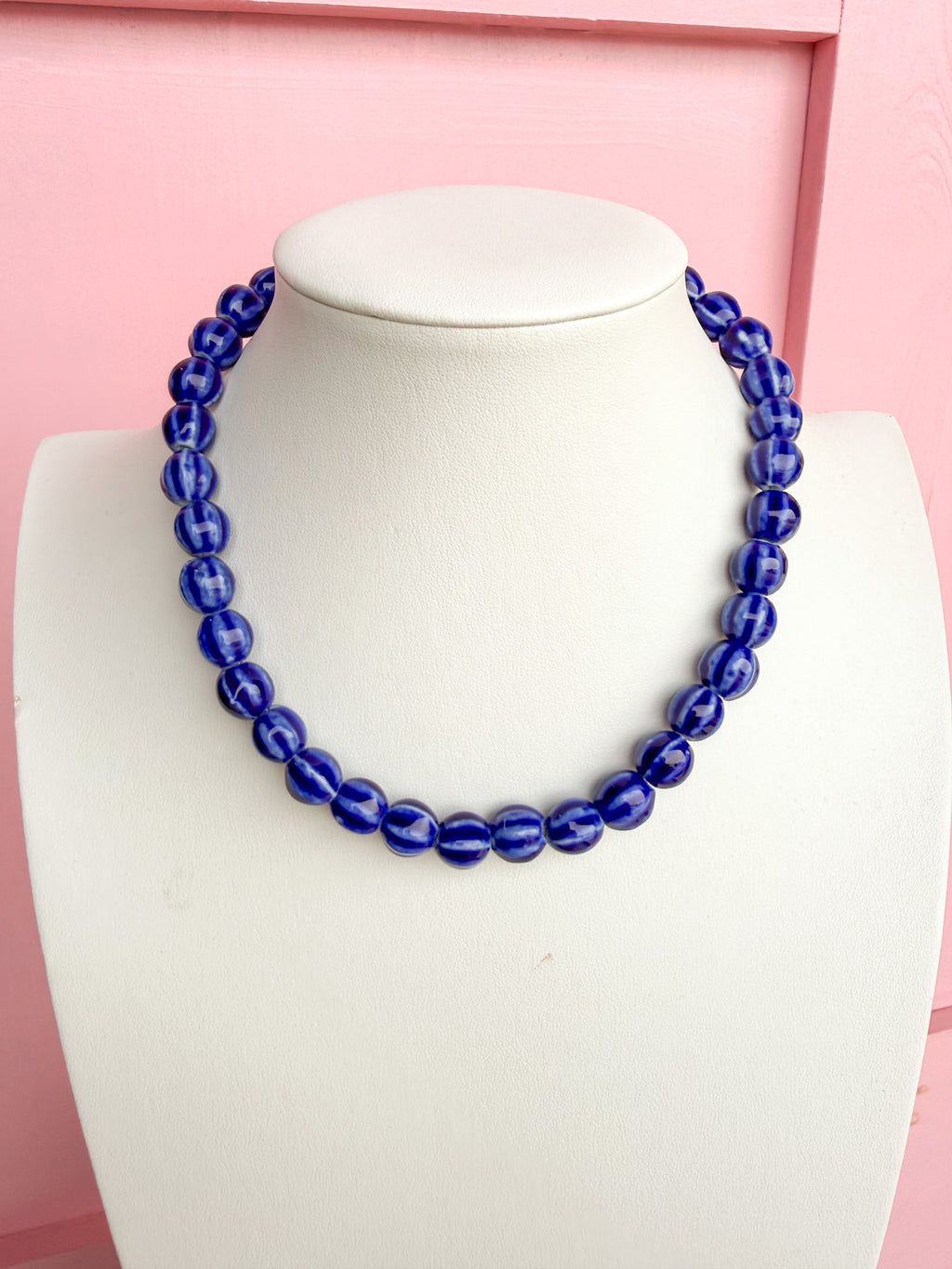 LOVE LEMON LANE | Glazed Ceramic Bead Necklace - Blue