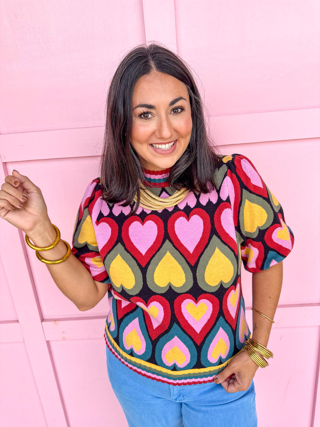 Heart To Heart Multicolor Knit Top