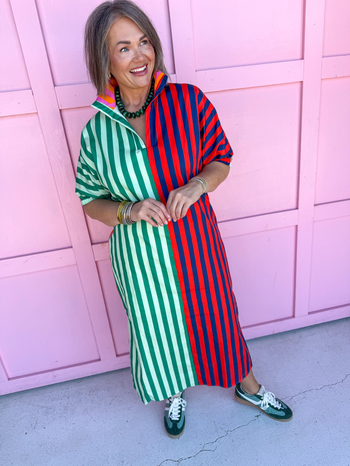 ADRIENNE | Blakely Dress - Multi Stripe