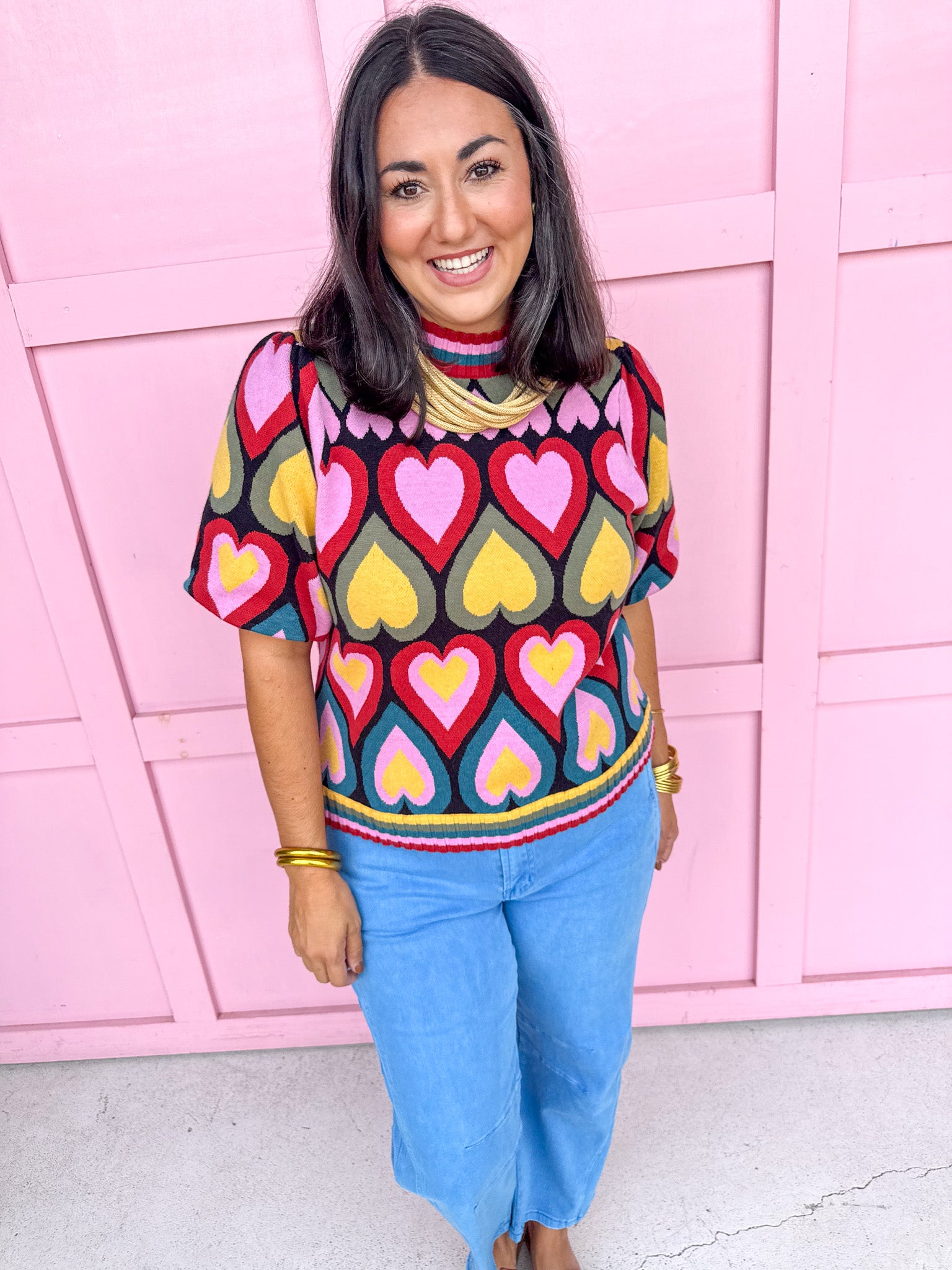 Heart To Heart Multicolor Knit Top