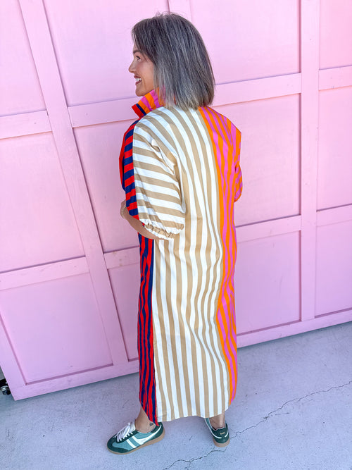 ADRIENNE | Blakely Dress - Multi Stripe