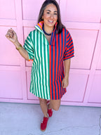 ADRIENNE | Charlotte Dress - Multi Stripe