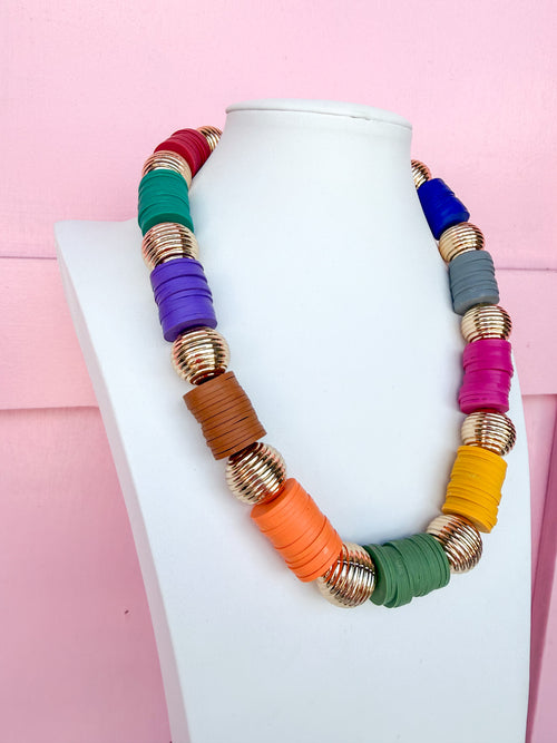Fall Color Strand Beaded Necklace