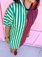 ADRIENNE | Charlotte Dress - Multi Stripe