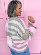 Cozy Lines Sweater - Pink