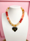 LOVE LEMON LANE | Classic Beaded Necklace With Heart Pendant