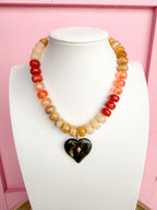 LOVE LEMON LANE | Classic Beaded Necklace With Heart Pendant