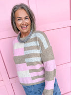 Cozy Lines Sweater - Pink