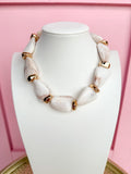 LOVE LEMON LANE | Marbled Stone Statement Necklace - Ivory
