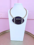 Beaded Football Statement Necklace
