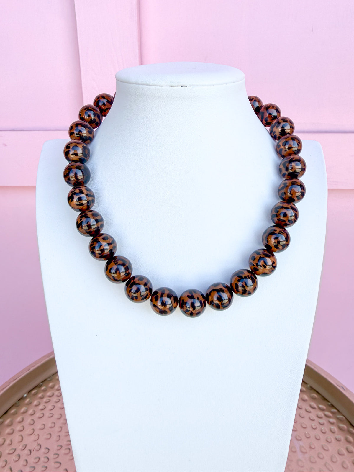 LOVE LEMON LANE | Chunky Leopard Acrylic Beaded Necklace