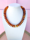 LOVE LEMON LANE | Round Disc Beaded Necklace - 20mm - Tortoise