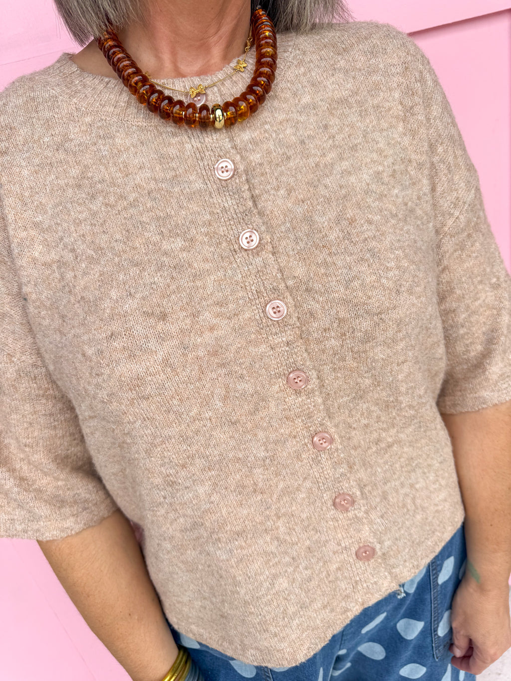 Easy Choice Bell Sleeve Cardigan - Heather Mocha