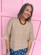 Easy Choice Bell Sleeve Cardigan - Heather Mocha