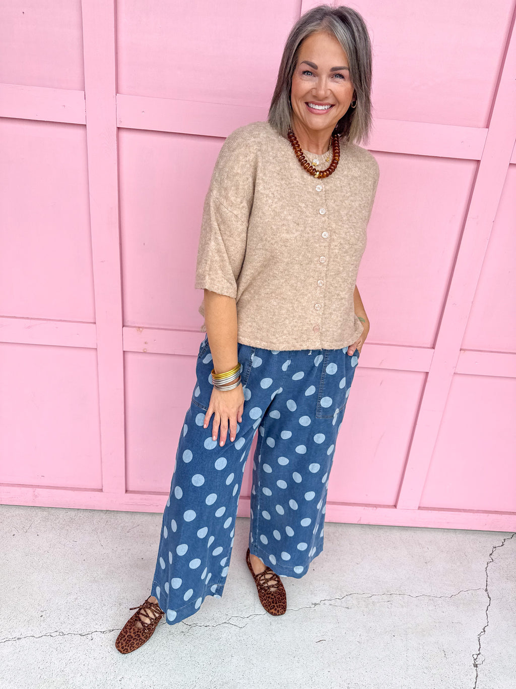 Easy Choice Bell Sleeve Cardigan - Heather Mocha