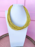 Leatherette Multi Strand Necklace - Limoncello