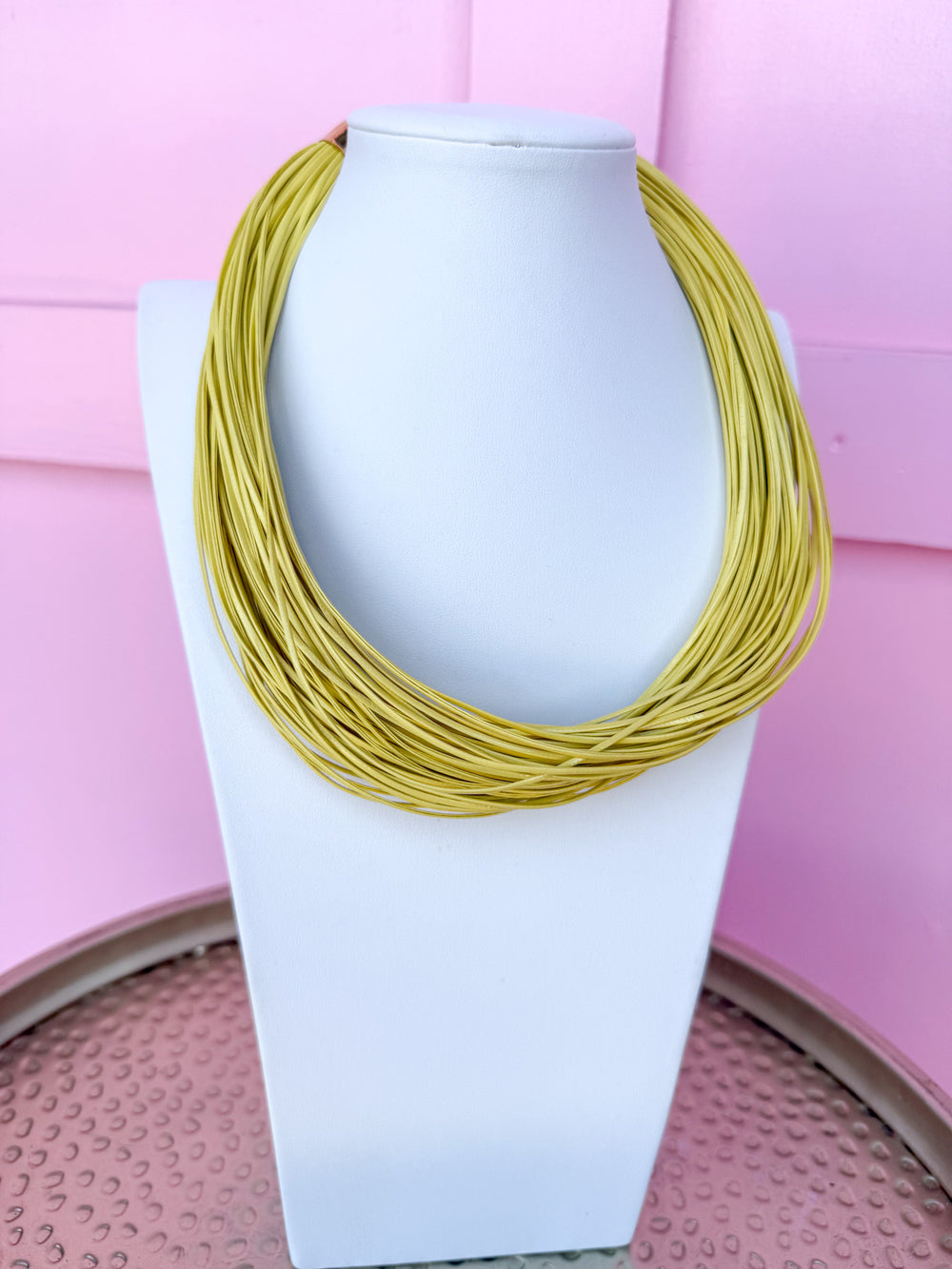Leatherette Multi Strand Necklace - Limoncello