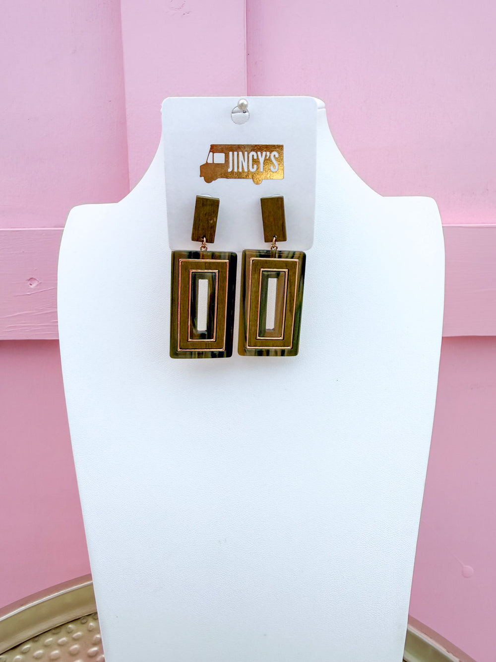 Timeless Tales Earrings - Olive