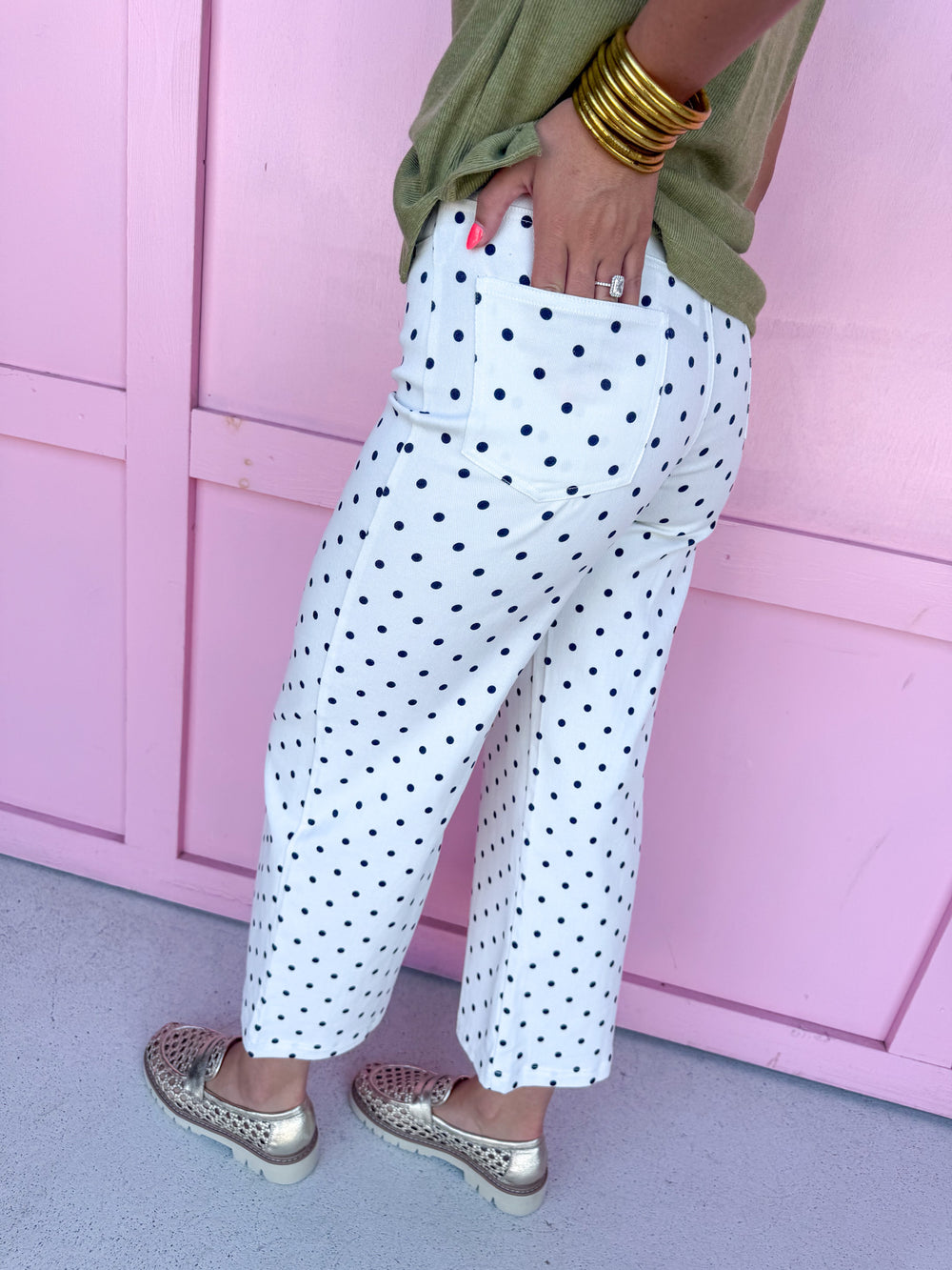 Darling Dot Pants - White