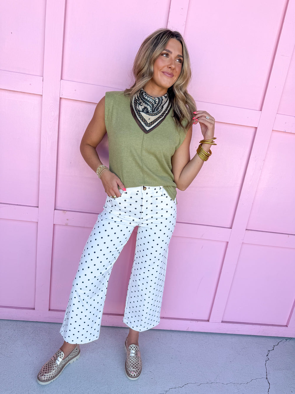 Darling Dot Pants - White