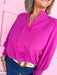 Jincy's Women's Fuchsia pink long sleeve textured top