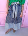 womens boutique skirt fully lined navy white striped has pockets tie jincy's
