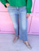 Medium Wash High Rise Crop Wide Leg Jeans womens boutique distressed raw hem jincy's