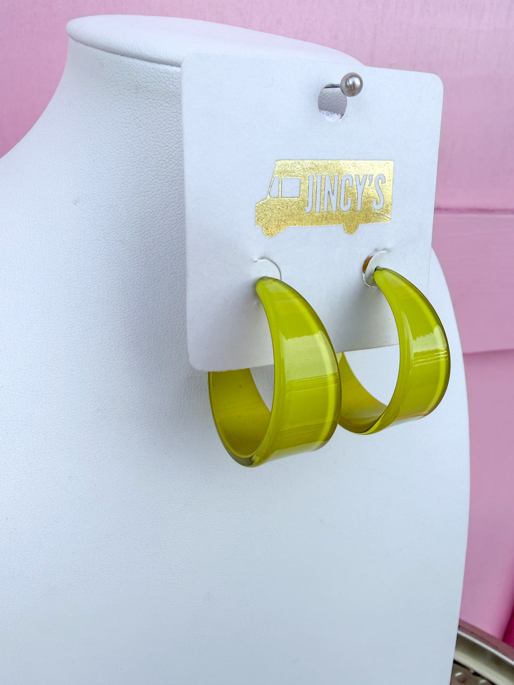 Georgia Hoop Earrings - Lime