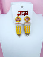 Pencil Beaded Earrings