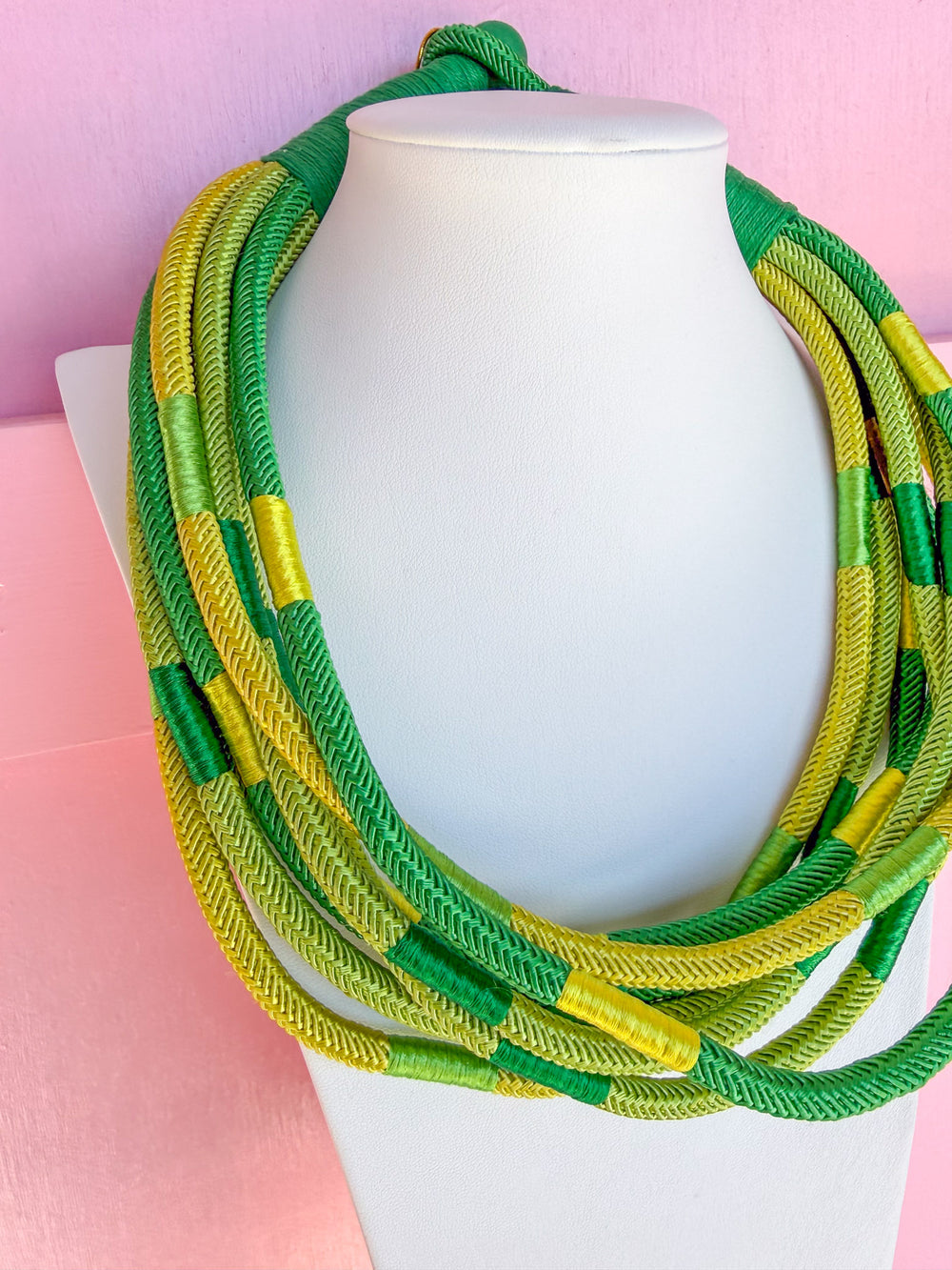 Make A Statement Necklace - Green/Multi