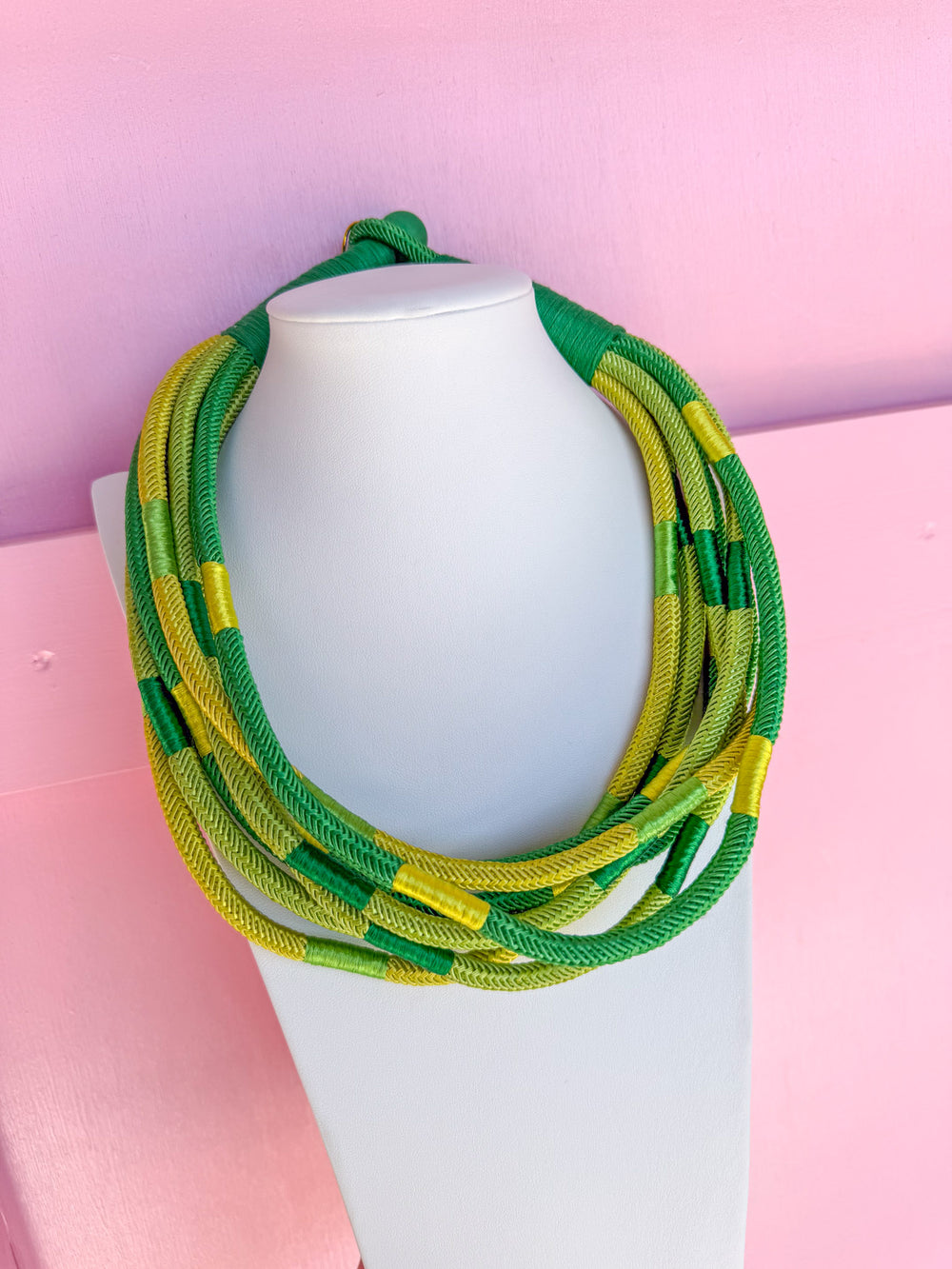 Make A Statement Necklace - Green/Multi