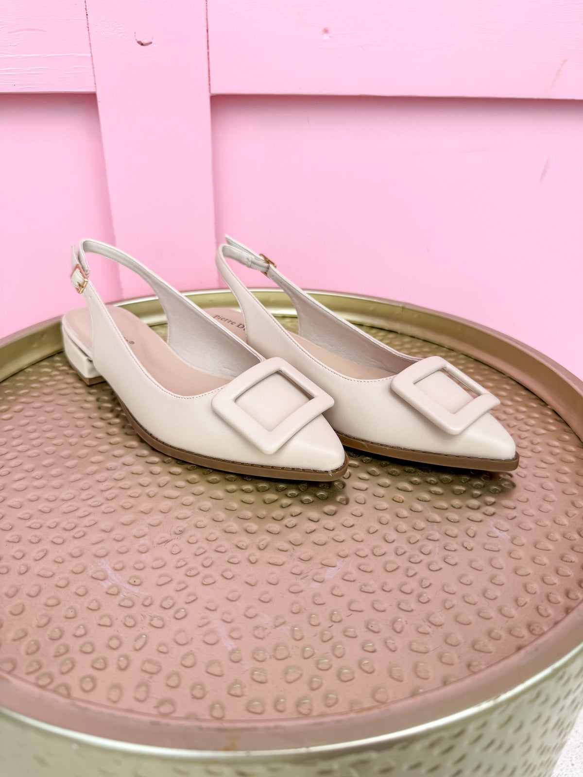 Classic Charm Slingback Shoes - Ivory