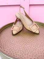 Classic Charm Slingback Shoes - Raffia