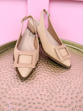 Classic Charm Slingback Shoes - Raffia