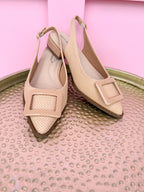 Classic Charm Slingback Shoes - Raffia