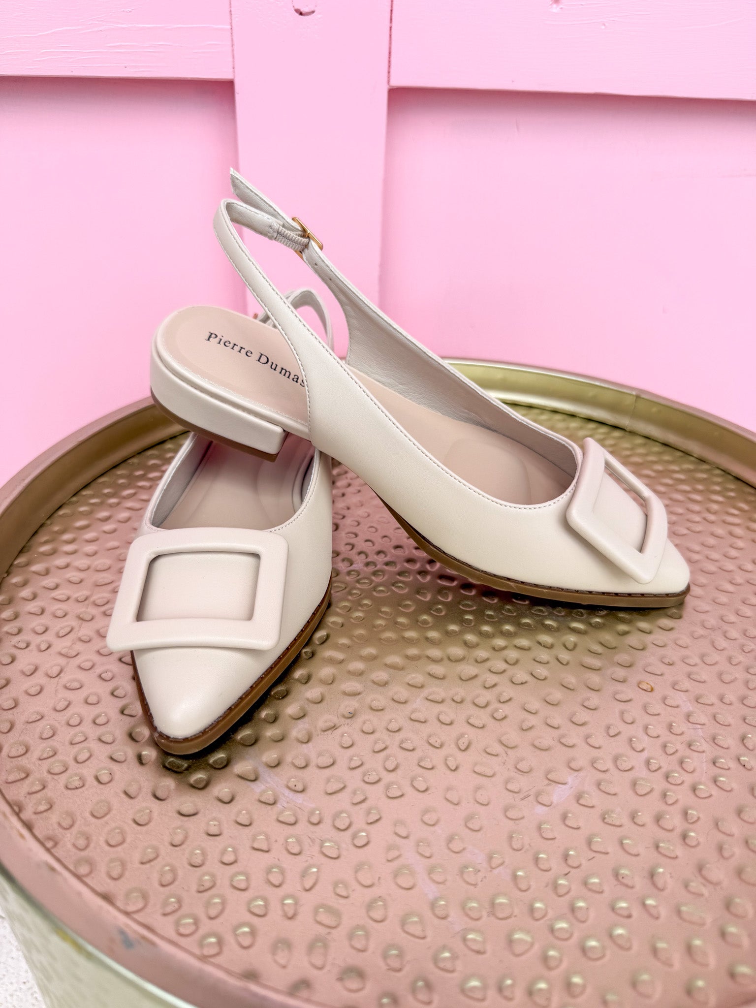 Classic Charm Slingback Shoes - Ivory