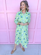 Jincy's Women's Boutique Spring Styles Hydrangea Bamboo Maxi Midi Dress Grandmillenial Style