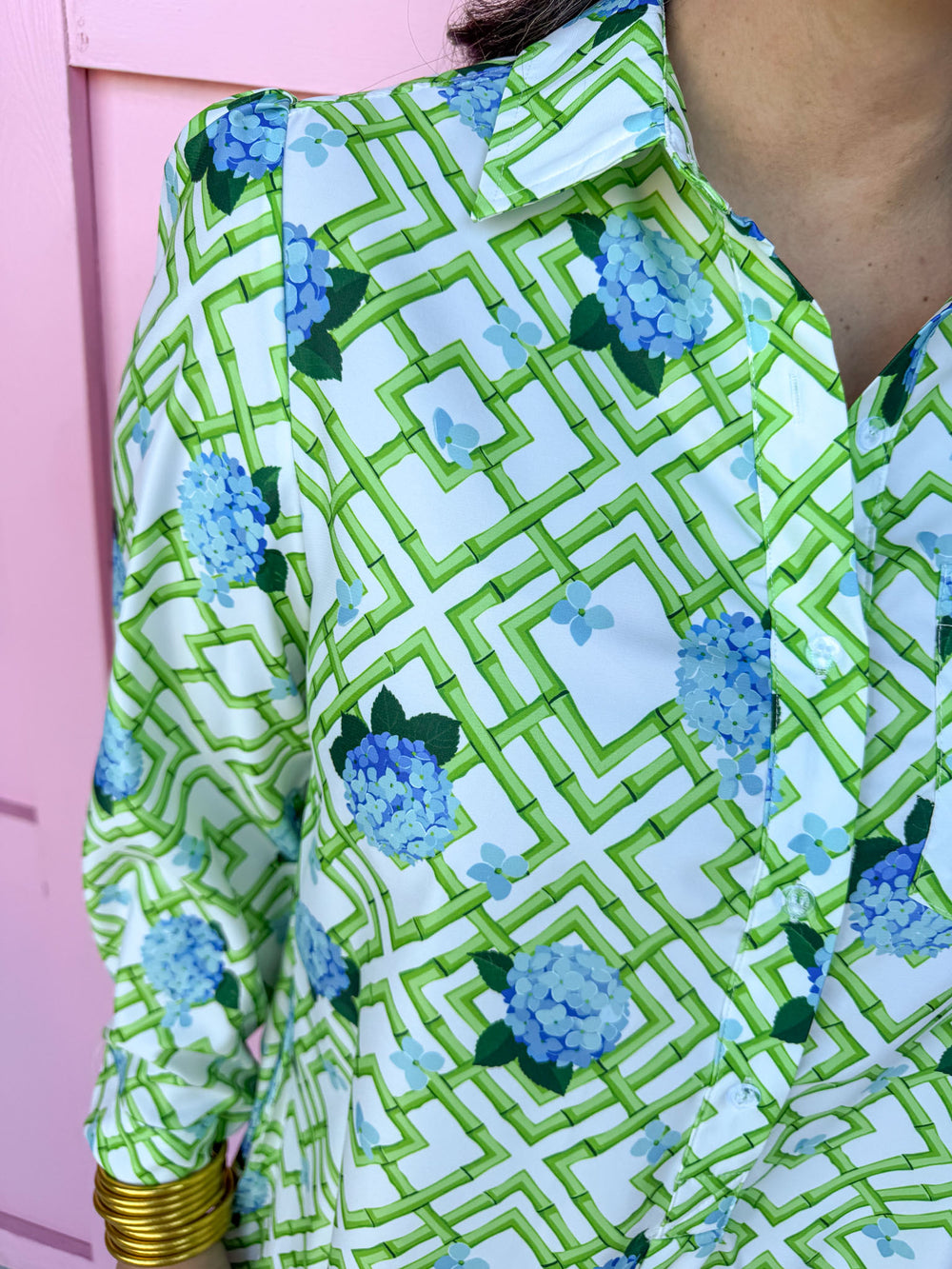 Jincy's Women's Boutique Spring Styles Hydrangea Bamboo Mini Dress Grandmillenial Style