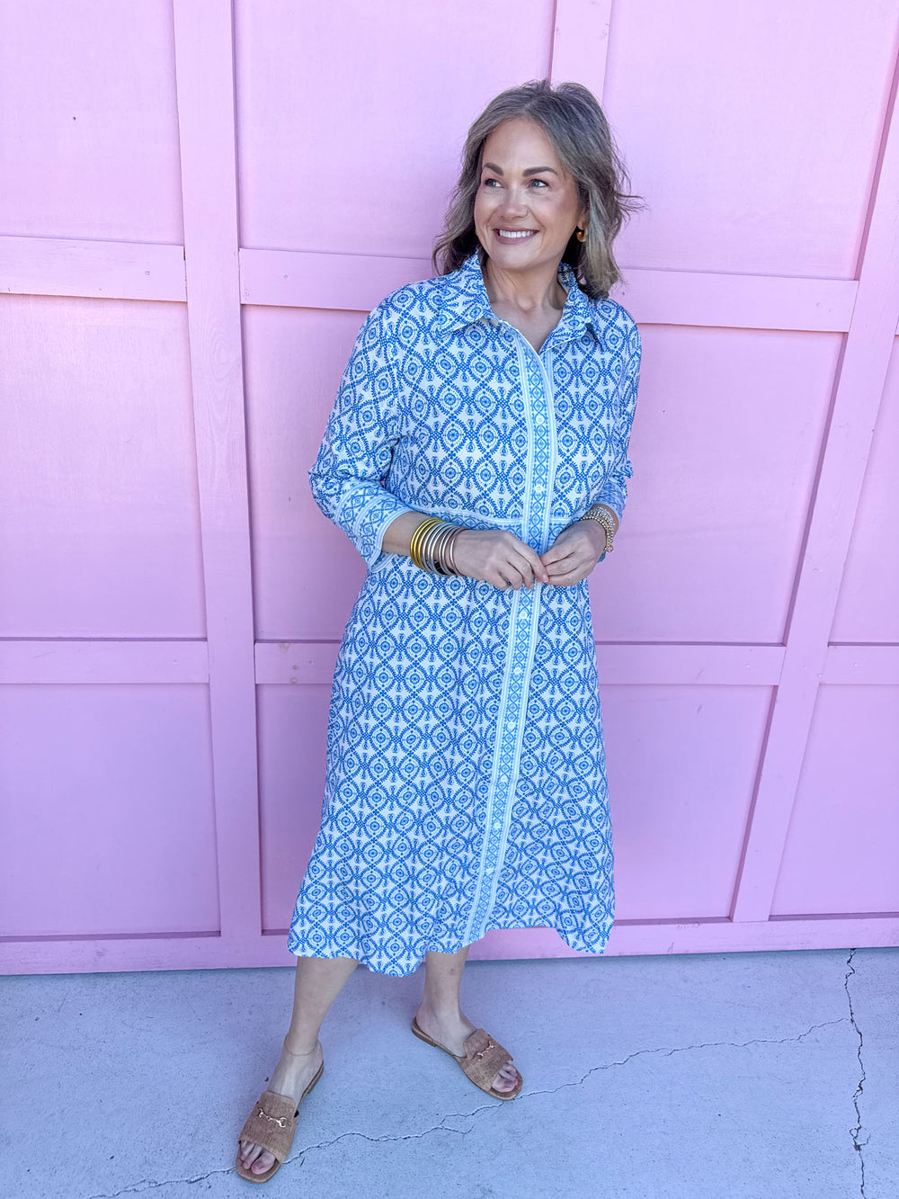 Jincy's Women's Boutique Spring Styles blue floral midi maxi dress