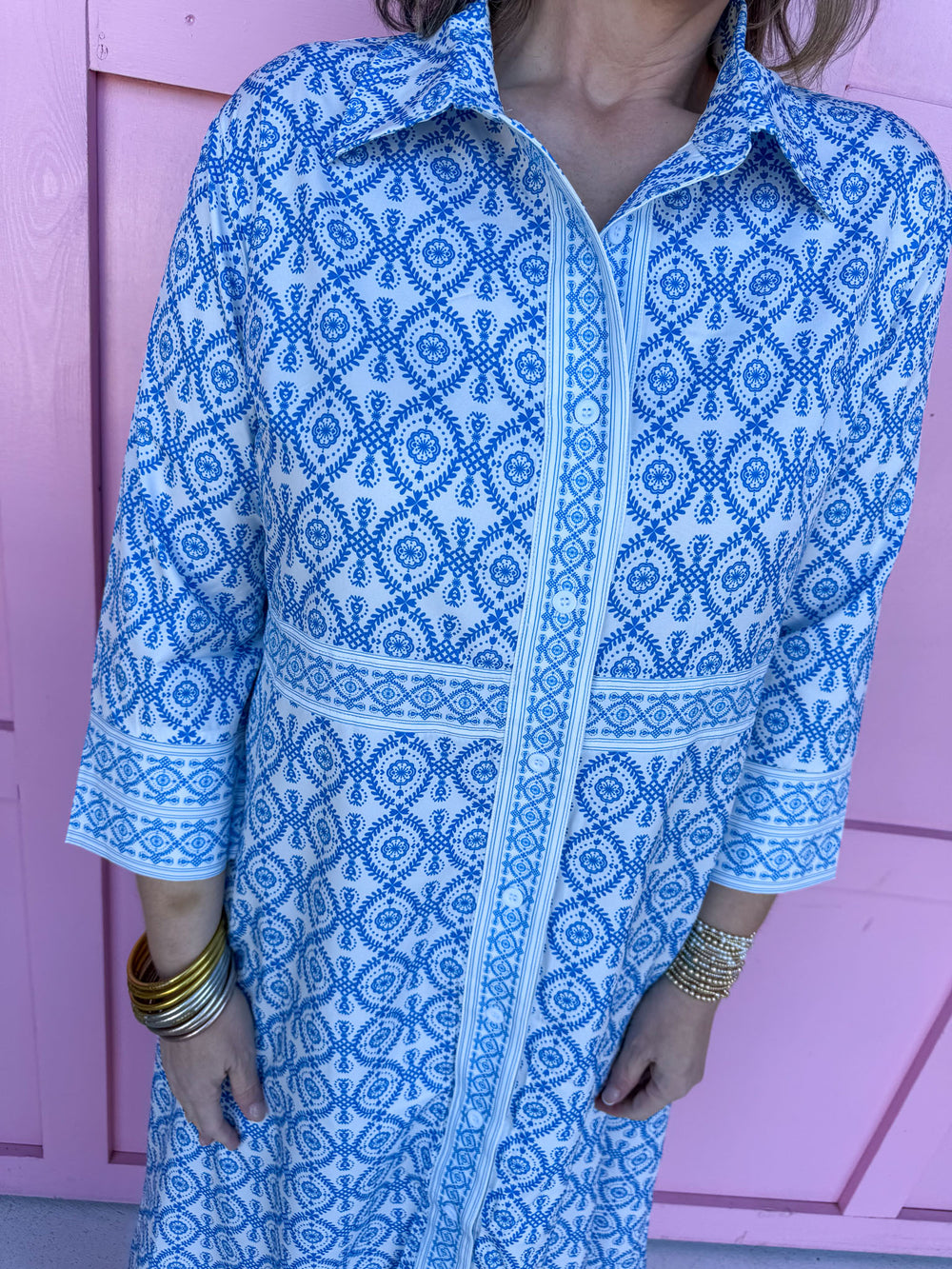 Jincy's Women's Boutique Spring Styles blue floral midi maxi dress