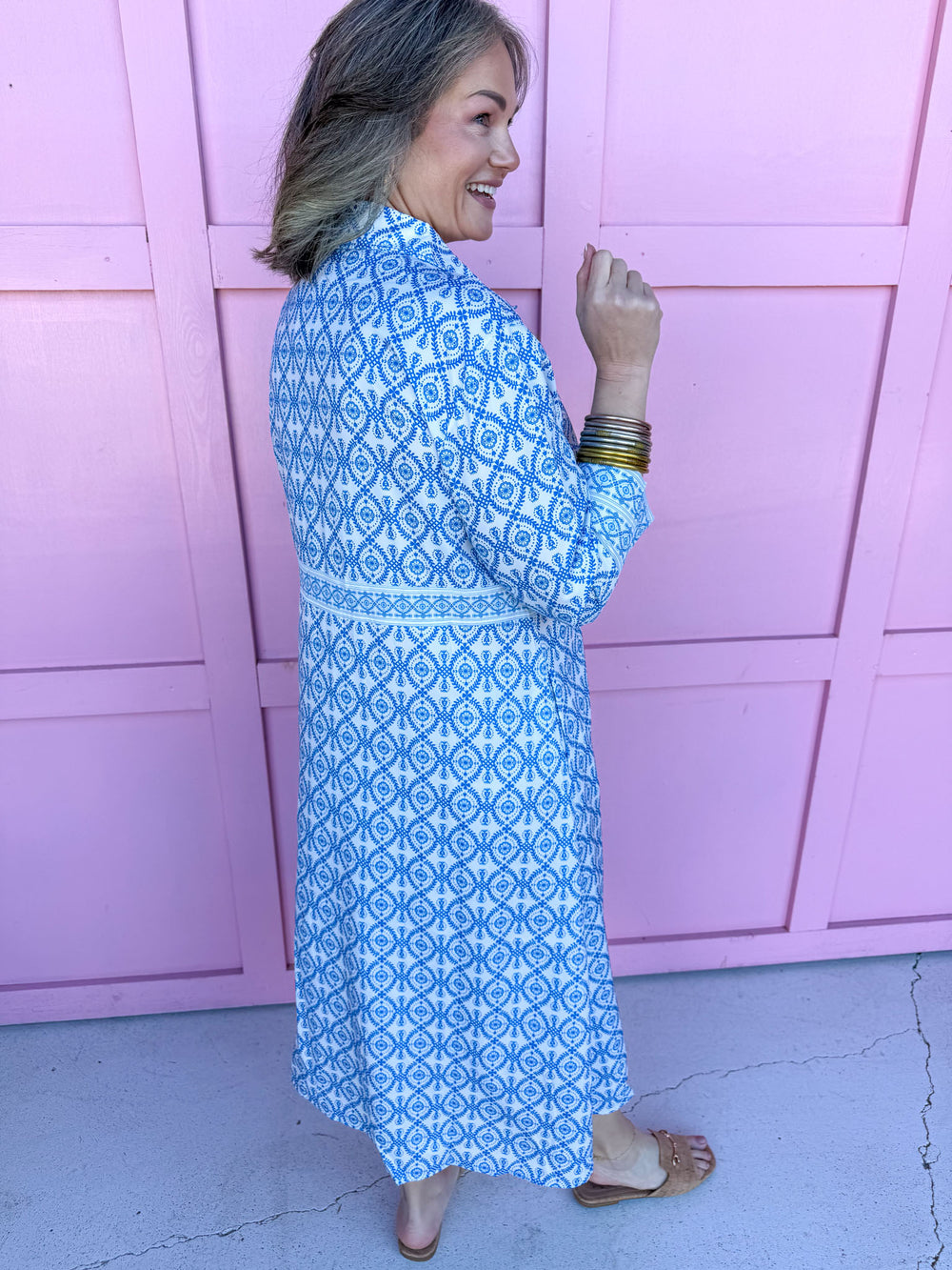 Jincy's Women's Boutique Spring Styles blue floral midi maxi dress