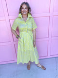 Jincy's Women's Boutique Spring Styles Yellow & Green Maxi Midi Dress Masters