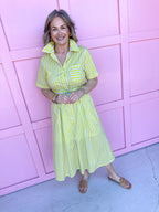 Jincy's Women's Boutique Spring Styles Yellow & Green Maxi Midi Dress Masters
