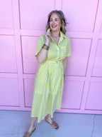 Jincy's Women's Boutique Spring Styles Yellow & Green Maxi Midi Dress Masters