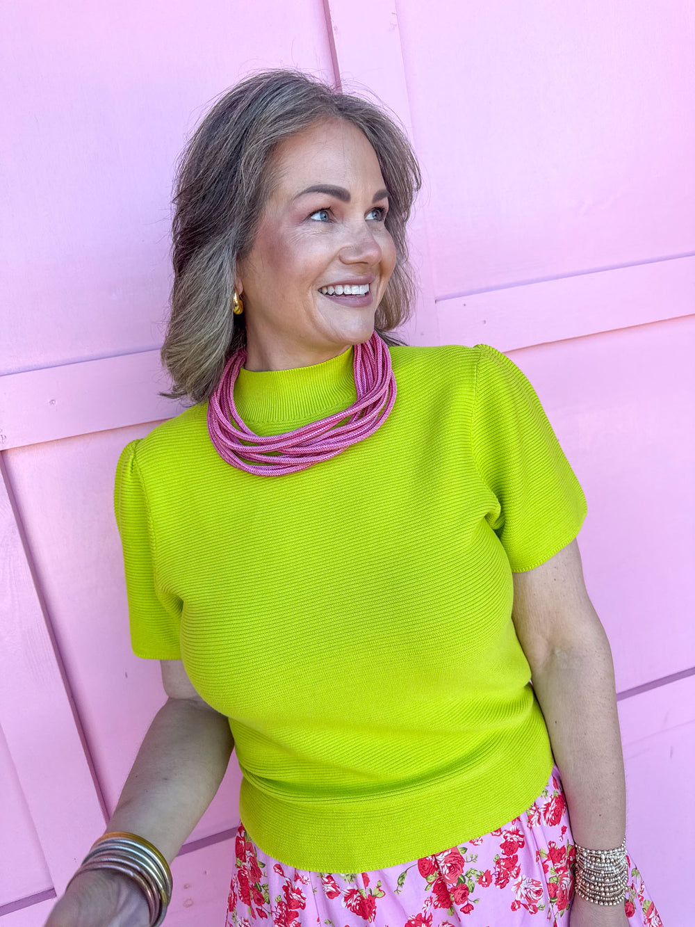 Jincy's Women's Boutique Spring Styles Chartreuse Knit Top