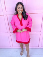 Jincy's Women's Boutique Mary Square Brenda Dress Pink Red Plus Size