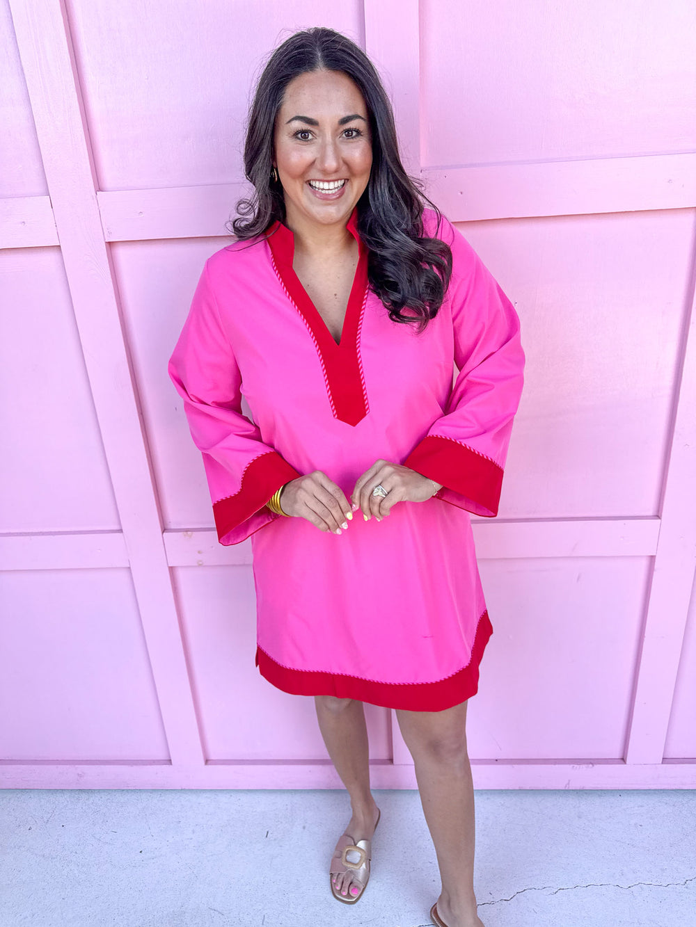 Jincy's Women's Boutique Mary Square Brenda Dress Pink Red Plus Size